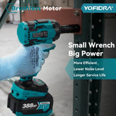 Yofidra Brushless 1000N.M Electric Impact Wrench 3Funtion 1/2inch Cordless Screwdriver Electric Drill For Makita 18V Battery Pin